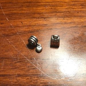 I heart to shop and hanging heart Pandora charms